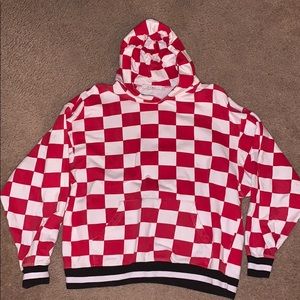 Red/White checkered sweatshirt